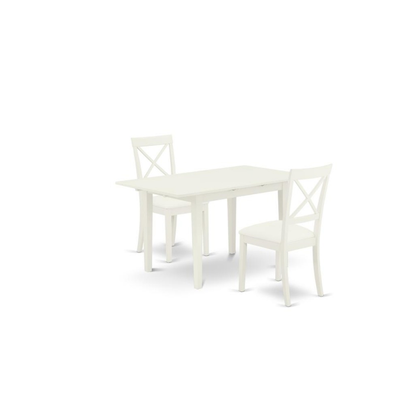 East West Furniture Linen White 3-Piece Kitchen Set