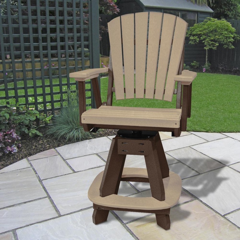 Counter Height Swivel Arm Chair in Cedar