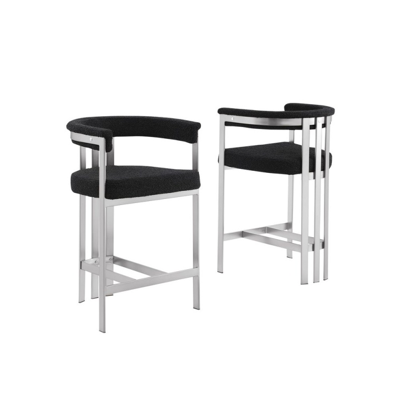 Glam Gatsby Black Barstools- Set Of 1