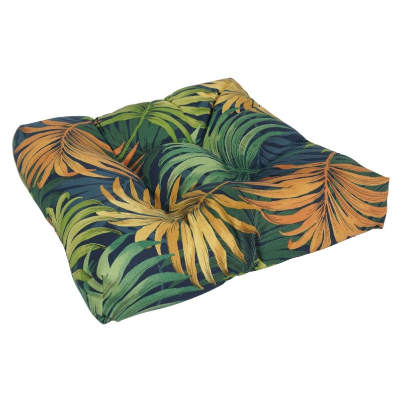 19-Inch Squared Patterned Tufted Dining Chair Cushion