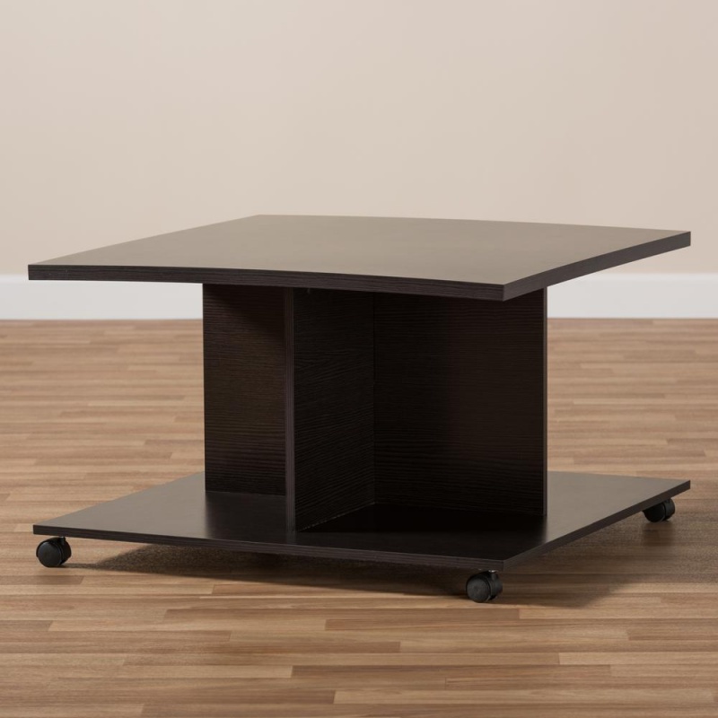 Cladine Modern And Contemporary Wenge Brown Finished Coffee Table