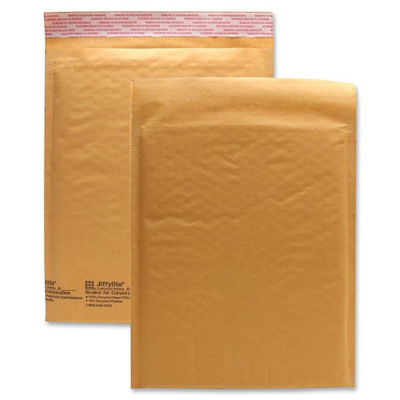 Sealed Air Jiffylite Cellular Cushioned Mailers - Bubble - #2 - 8 1/2" Width X 12" Length - Peel & Seal - Kraft - 25 / Carton - Kraft