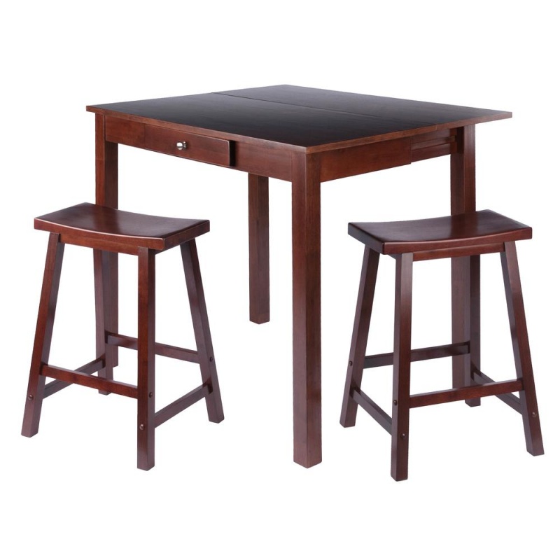 Perrone 3Pc Set High Table With Saddle Seat Stools