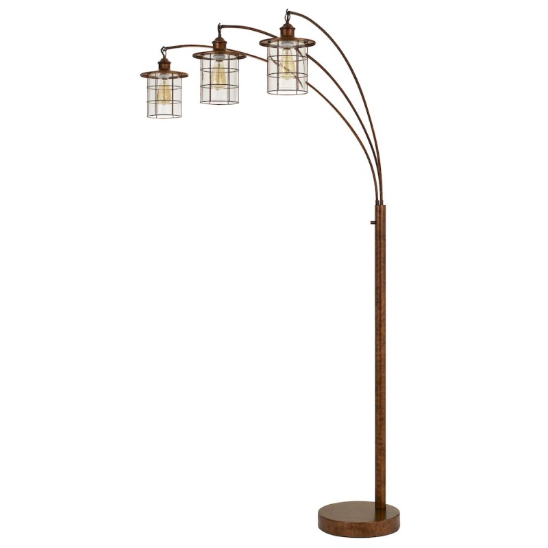 Silverton Arc Floor Lamp With Glass Shades (Edison Bulbs Included)
