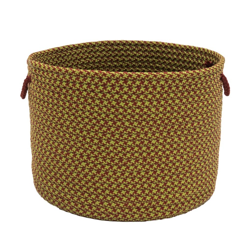 Holiday-Vibes Jumbo Houndstooth Basket - Vibe Green/Red 20"X20"x15"