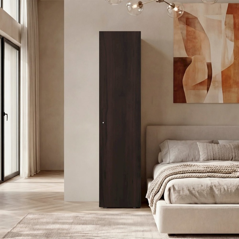 Kotlik 1 Door Wardrobe, Dark Walnut