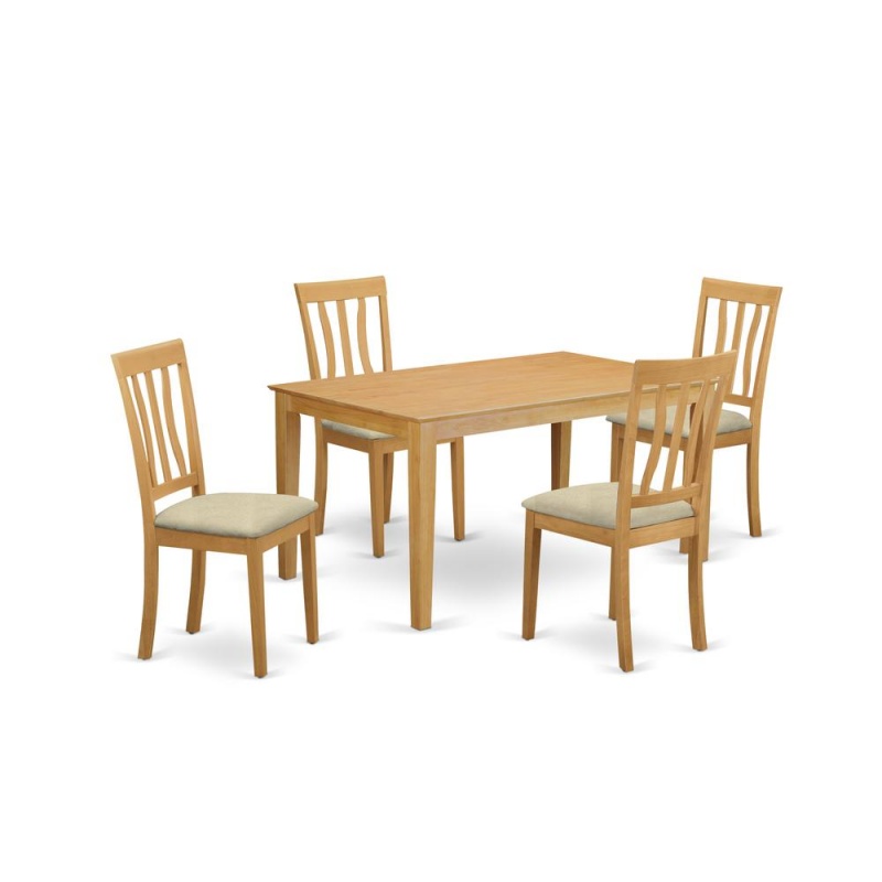 5 Pc Dinette Table Set - Kitchen Dinette Table And 4 Dining Chairs