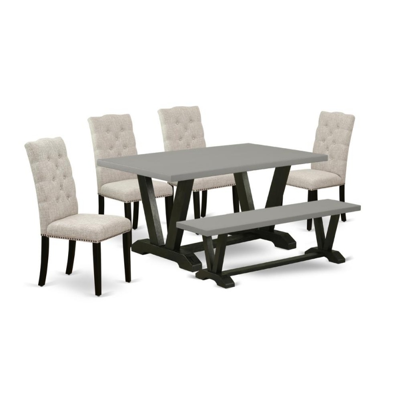 East West Furniture 6-Piece Small Dining Table Set