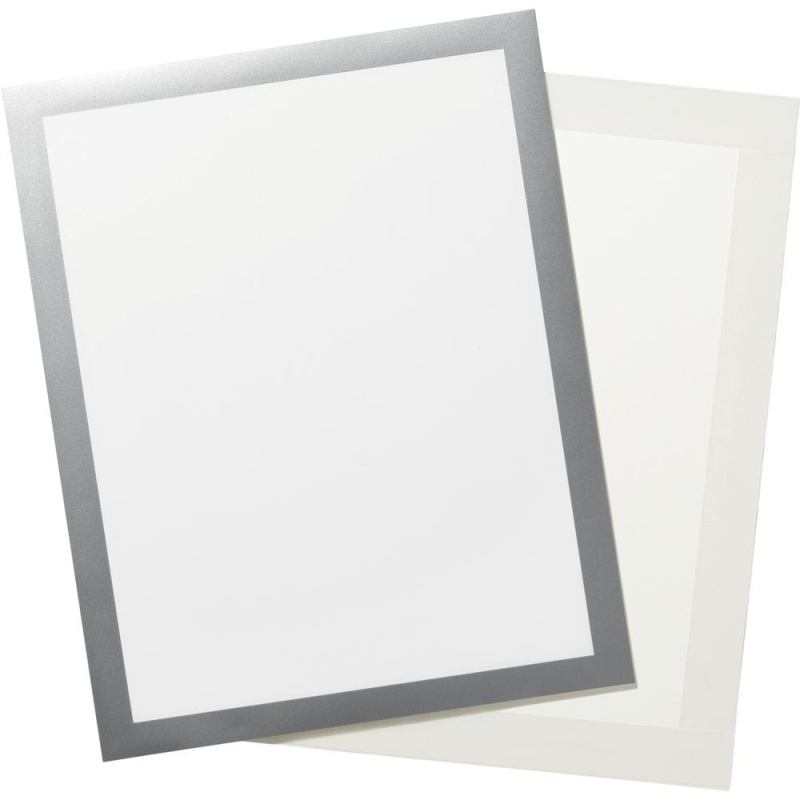 Durable® Duraframe® Self-Adhesive Magnetic Tabloid Sign Holder - Horizontal Or Vertical, 12.25" X 18" Frame Size - Holds 11" X 17" Insert, 2 -Pack, Silver