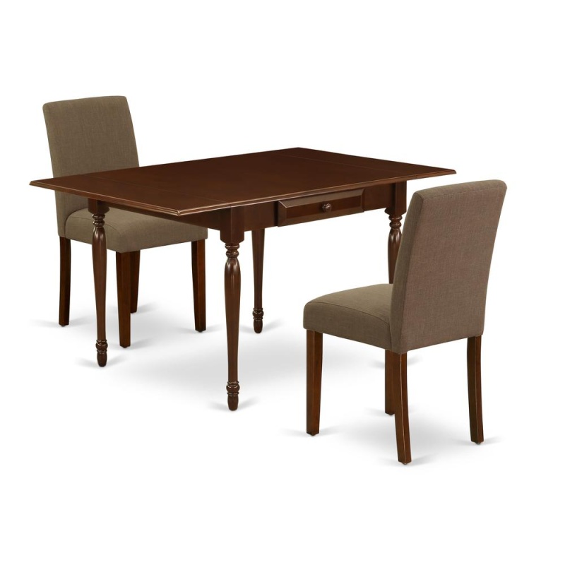 3-Piece Dining Table Set with 2 Parson Chairs