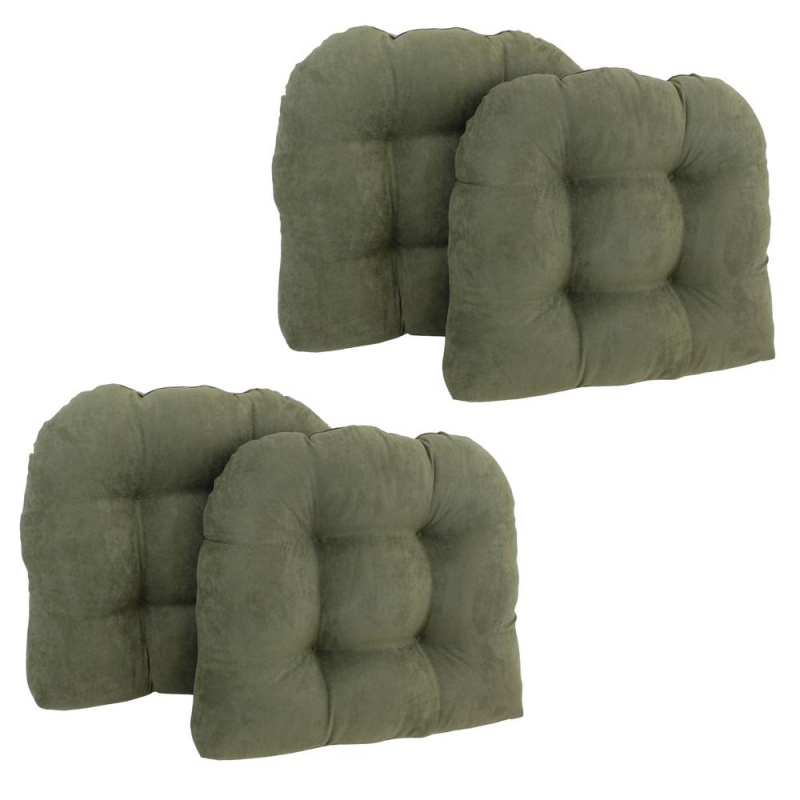 19-Inch U-Shaped Micro Suede Tufted Dining Chair Cushions (Set Of 4)