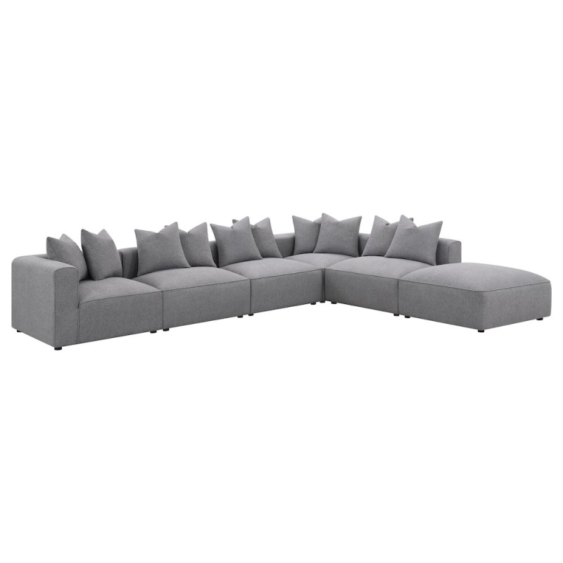Jennifer 6-Piece Upholstered Modular Sectional Grey