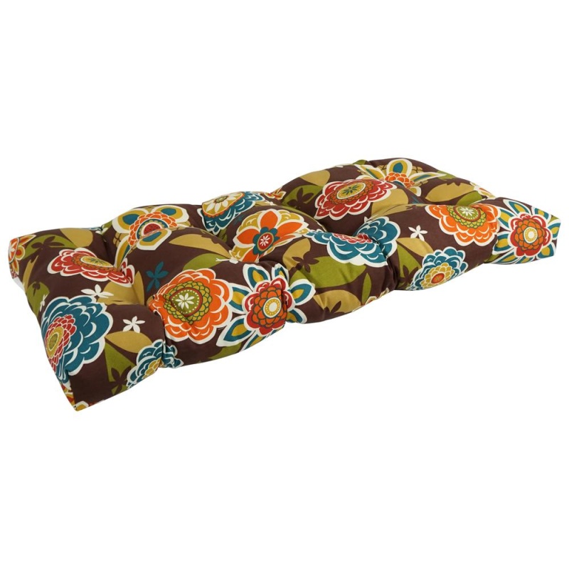 42-Inch By 19-Inch Squared Patterned Spun Polyester Tufted Loveseat Cushion 94006-Ls-Reo-50