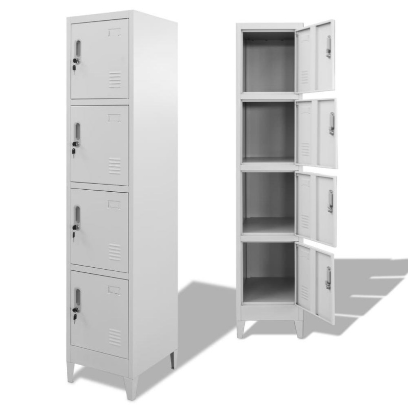 Vidaxl Locker Cabinet With 4 Compartments 15"X17.7"X70.9"
