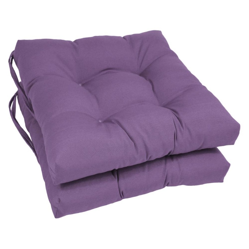 16-Inch Solid Twill Square Tufted Chair Cushions (Set of 6)