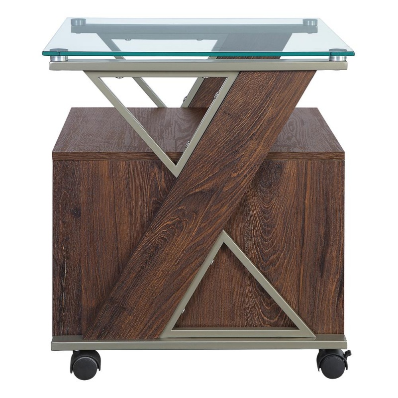 Zenos Mobile File Cabinet With Casters In Traditional Cherry
