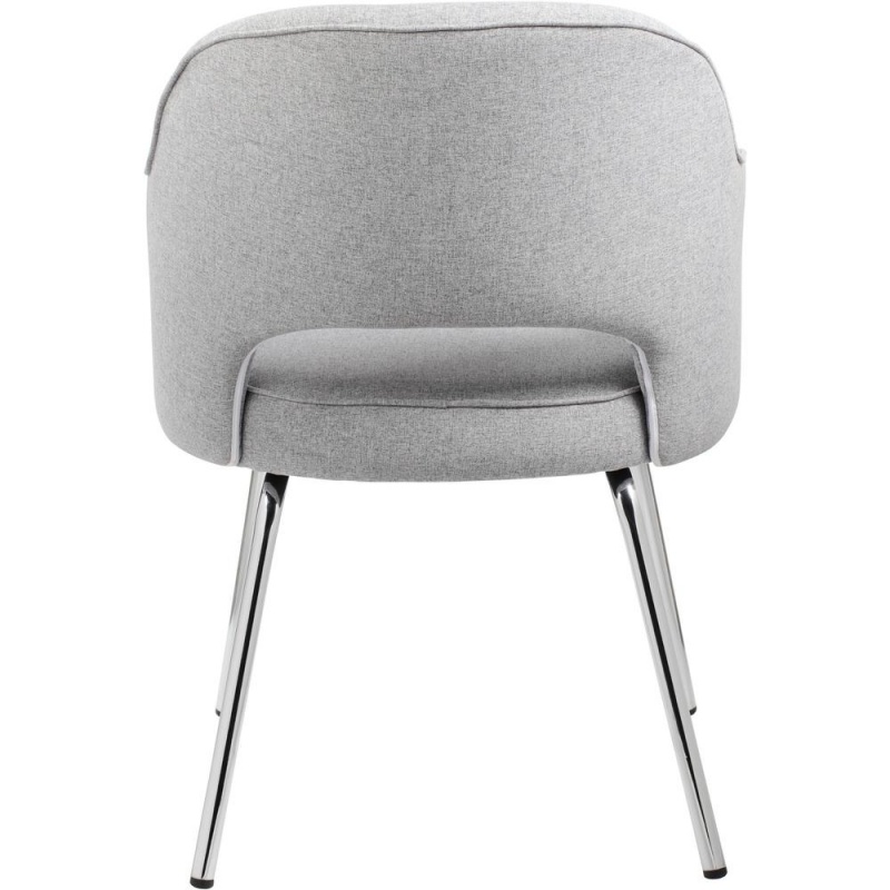Boss Granite Linen Guest Chair - Granite Linen Seat - Granite Linen Back - Chrome Frame - Four-Legged Base - 1 Each