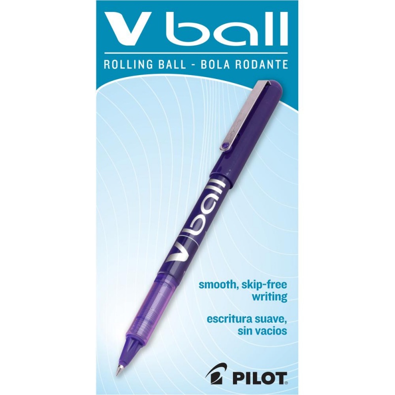 Pilot Vball Liquid Ink Pens - Fine Pen Point - 0.5 Mm Pen Point Size - Purple - Purple Barrel - 1 Dozen