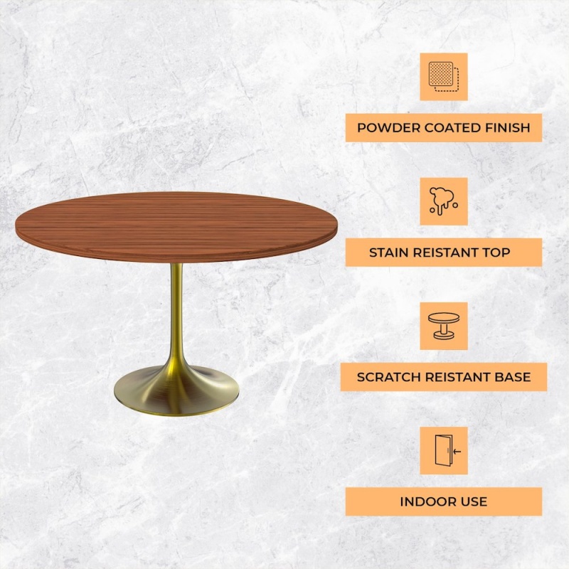 Leisuremod Verve Collection 48" Round Dining Table