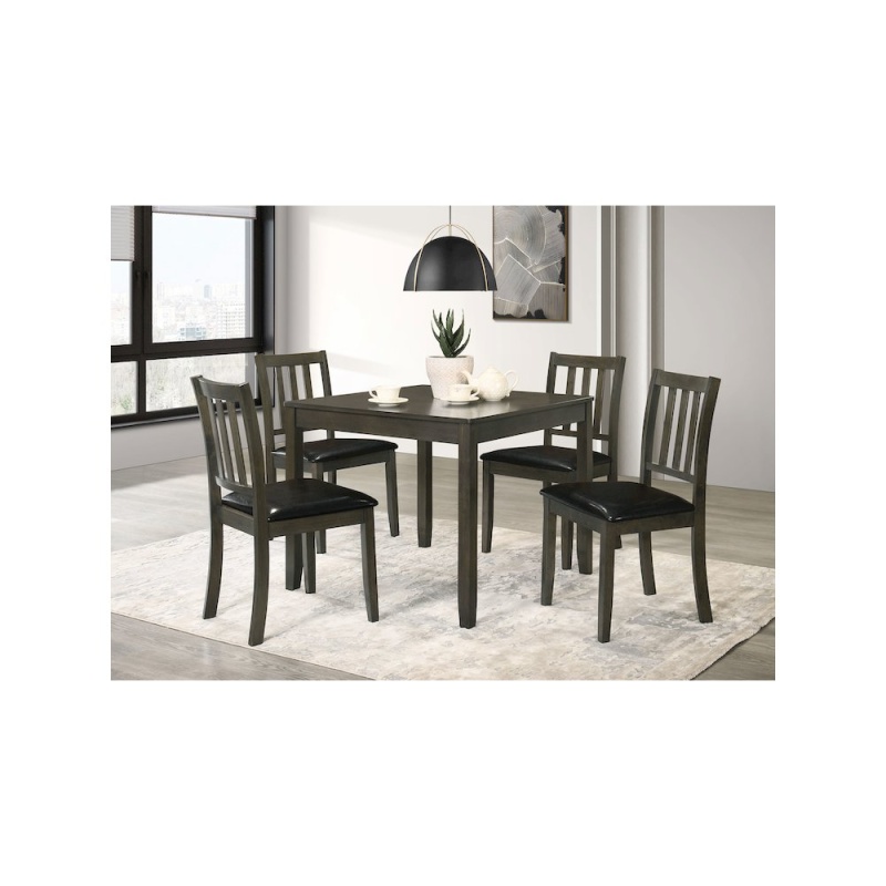 Parkwood 5-Piece Square Dining Table Set Charcoal