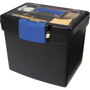Storex File Storage Box With Xl Storage Lid - External Dimensions: 10.9" Length X 13.3" Width X 11" Height - 30 Lb - Media Size Supported: Letter 8.50" X 11" - Clamping Latch Closure - Plastic - Black