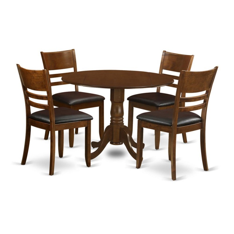 5 Pc Dinette Table with 4 Leather Kitchen Chairs