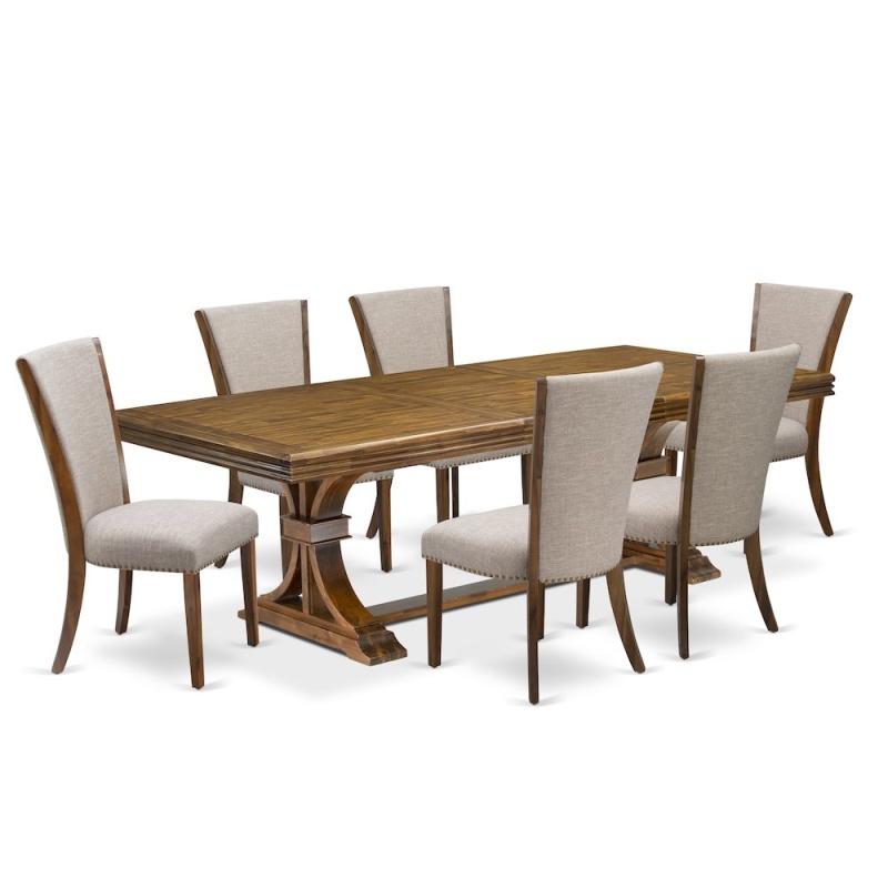 7-Piece Modern Dining Table Set with 6 Chairs