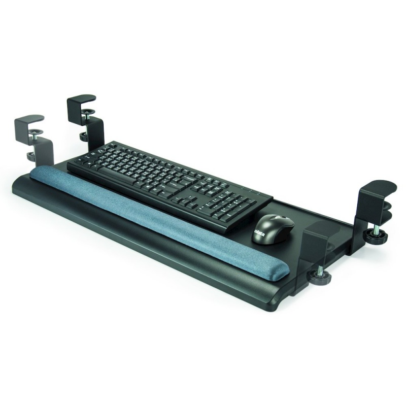 Desk-Clamp Keyboard Tray W/Gel Wrist Rest