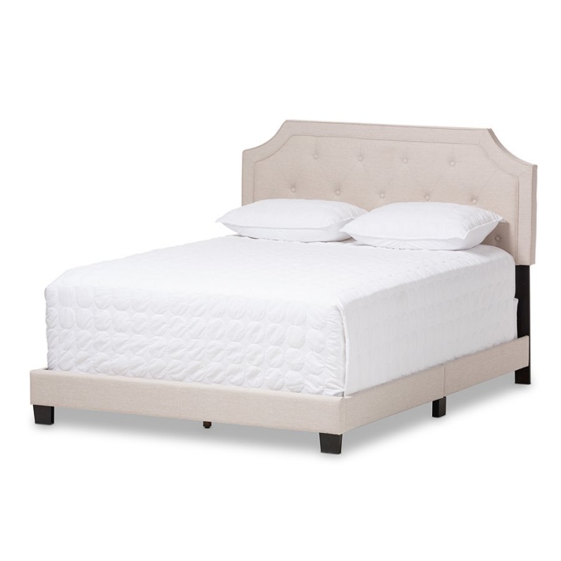 Willis Modern And Contemporary Light Beige Fabric Upholstered Queen Size Bed