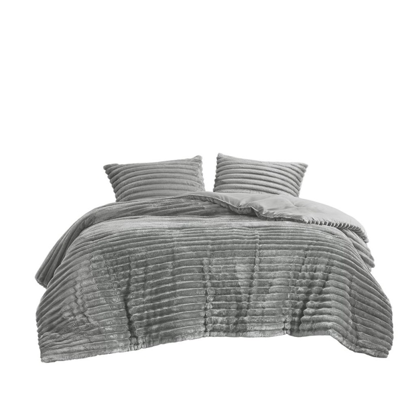 3 Piece Corded Plush Comforter Set