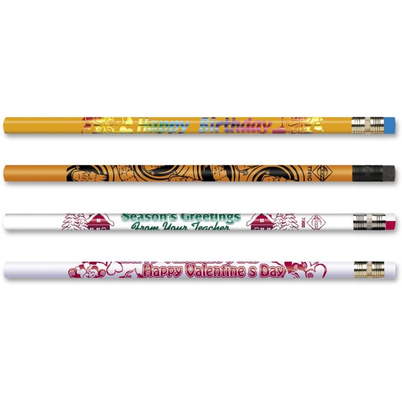 Moon Products Fun Design Seasonal Pencil Pack - #2 Lead - 8.7 Mm Lead Diameter - Black Lead - Assorted Wood Barrel - 144 / Box