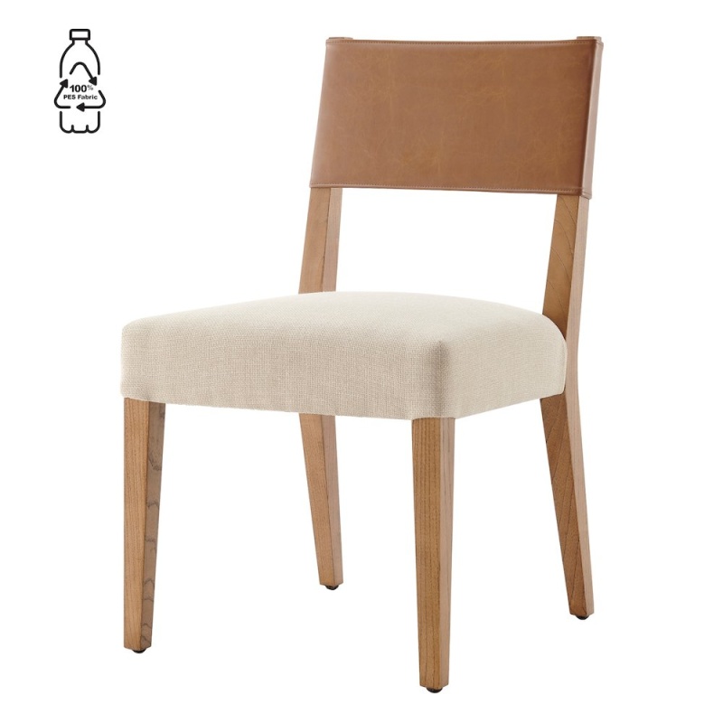 Kylo Faux Leather/Linen Dining Side Chair Set of 2