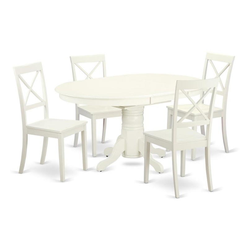 Dining Room Set Linen White, Avbo5-Lwh-w