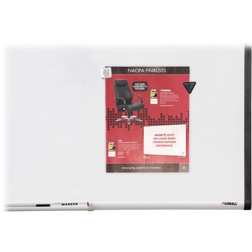 Lorell Signature Series Magnetic Dry-Erase Boards - 72" (6 Ft) Width X 48" (4 Ft) Height - Coated Steel Surface - Silver, Ebony Frame - 1 Each