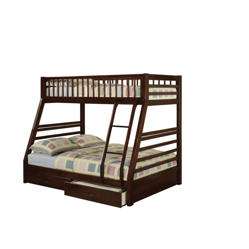 Jason Twin/Full Bunk Bed & Drawers, Honey Oak (1Set/2Ctn)