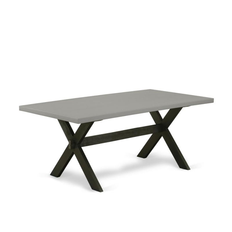 East West Furniture 7 Piece Rectangular Dining Table Set 6 Parson 