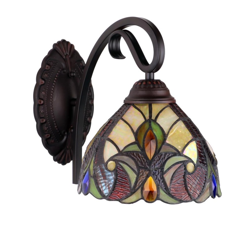 Adia Victorian-Style 1-Light Dark Bronze Finish Wall Sconce 8" Shade