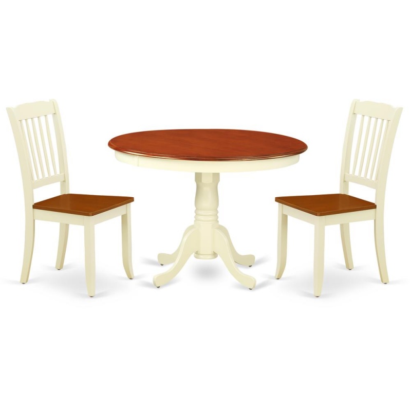 Dining Room Set Buttermilk & Cherry, Hlda3-Bmk-w