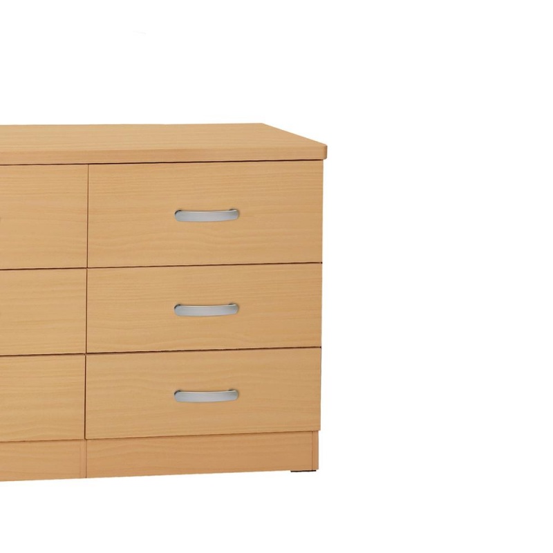 Better Home Products Dd & Pam 6 Drawer Engineered Wood Bedroom Dresser In Beech