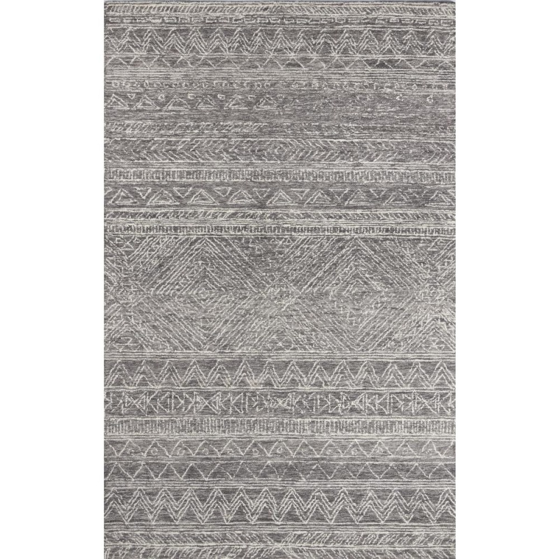 Contemporary Rectangle Area Rug, Grey, 3'6" X 5'6"