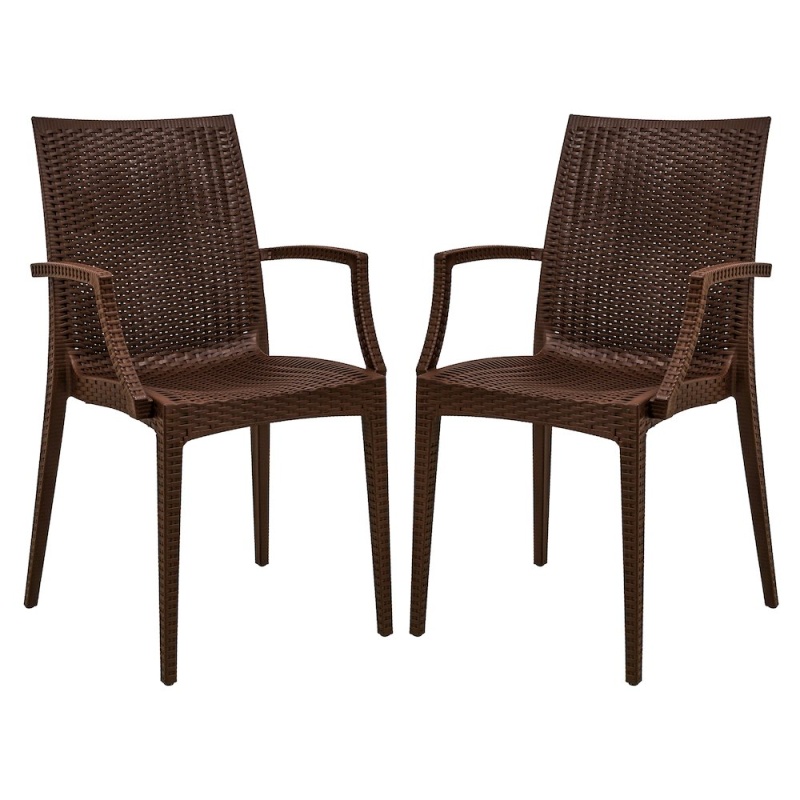 Weave Mace Indoor/Outdoor Chair (With Arms), Set of 2