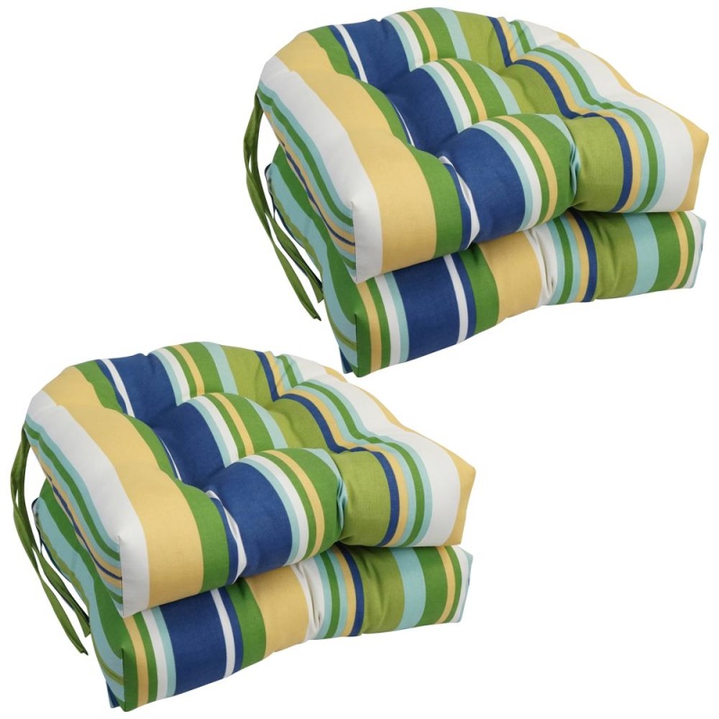 16-Inch Spun Polyester Outdoor U-Shaped Tufted Chair Cushion