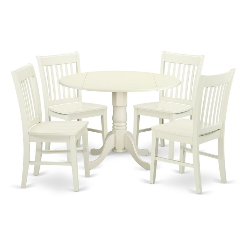 Dining Room Set Linen White, Dlno5-Lwh-w