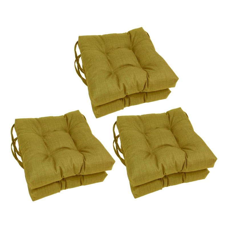16-Inch Spun Polyester Solid Outdoor Square Tufted Chair Cushion