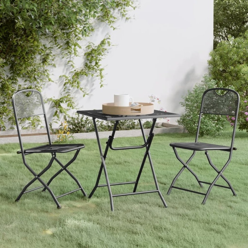 Small Foldable Anthracite Garden Dining Set