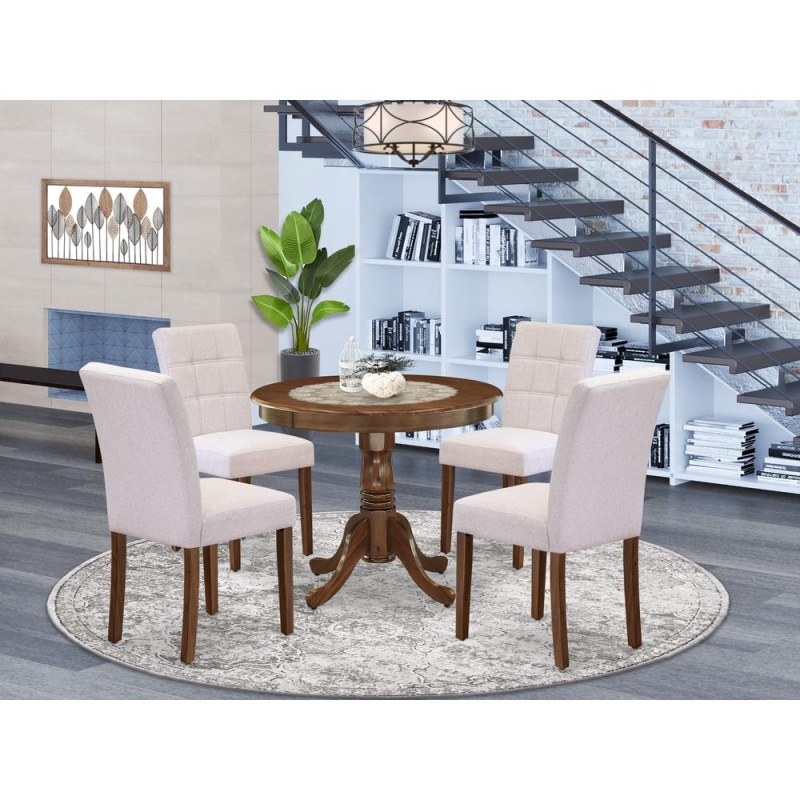 5 Piece Mid Century Modern Dining Table Set