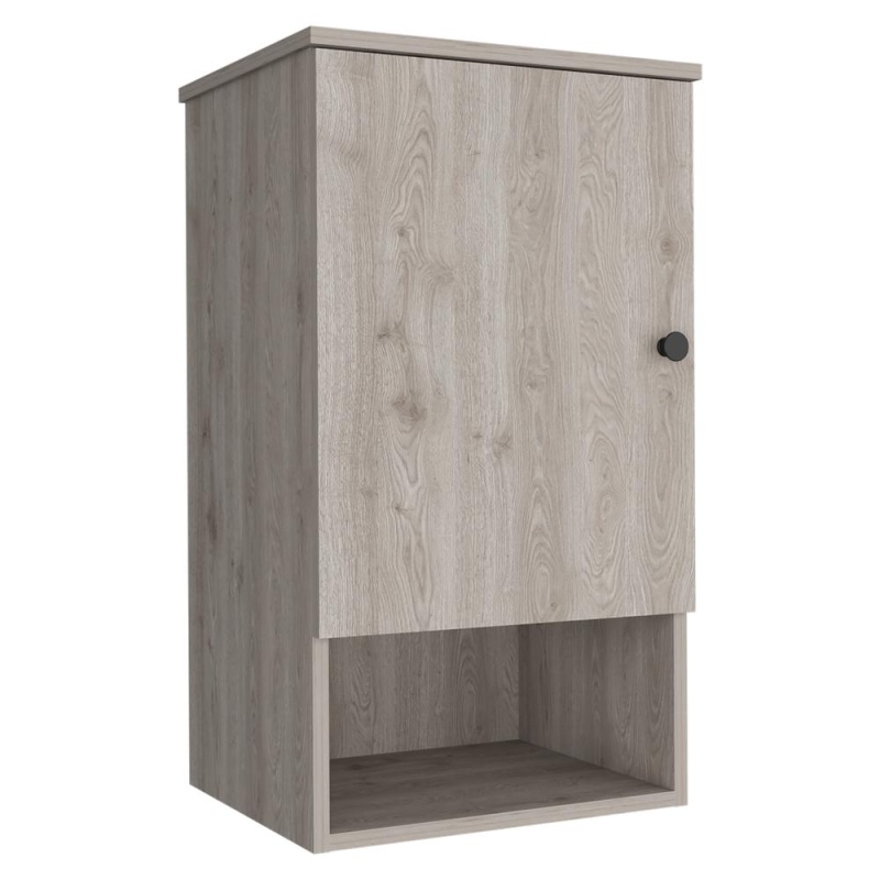 Depot E-Shop Cottonwood Medicine Cabinet-One Door Cabinet, Three Shelves-Light Grey, For Bathroom