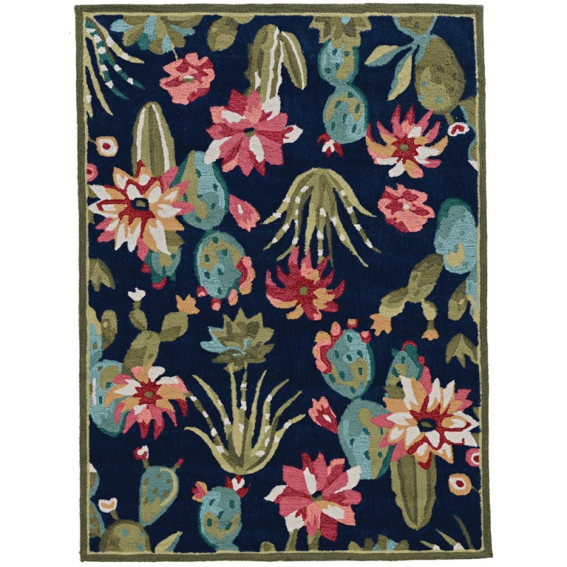 Trio Cactus Navy & Multi 5x7 Rug