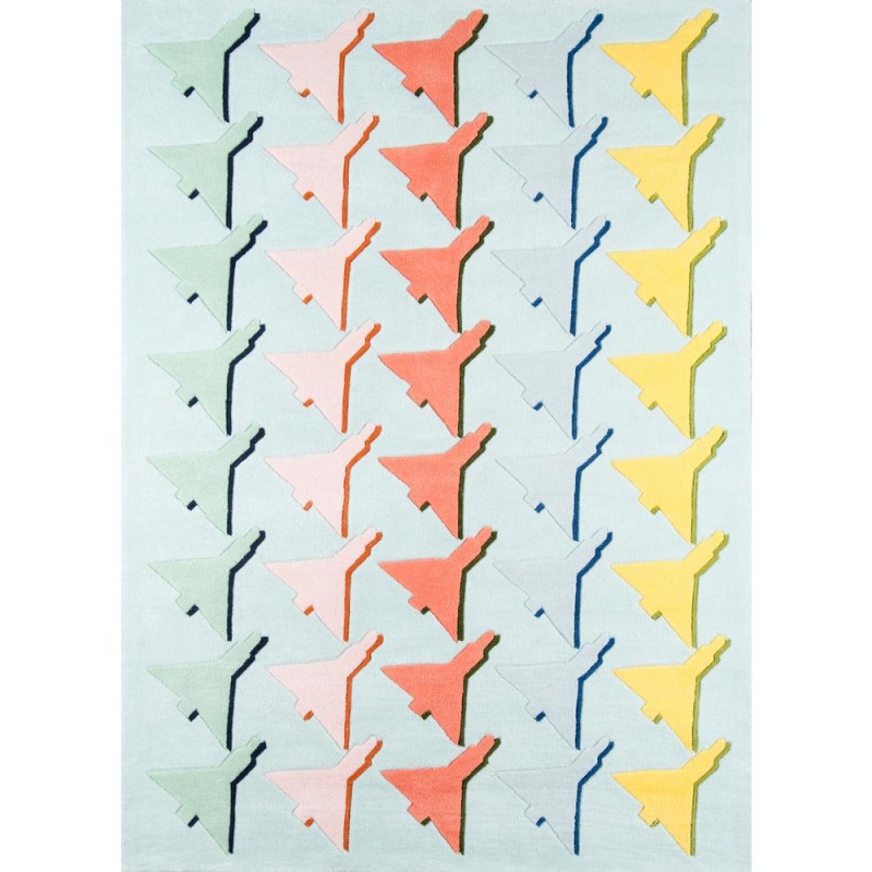 Contemporary Rectangle Area Rug, Seafoam, 3'6" X 5'6"