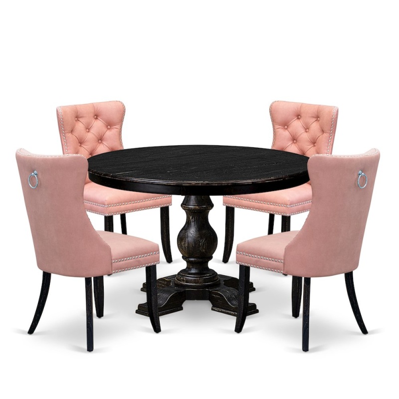 5 Piece Dining Set For 4 With 48" Round Table
